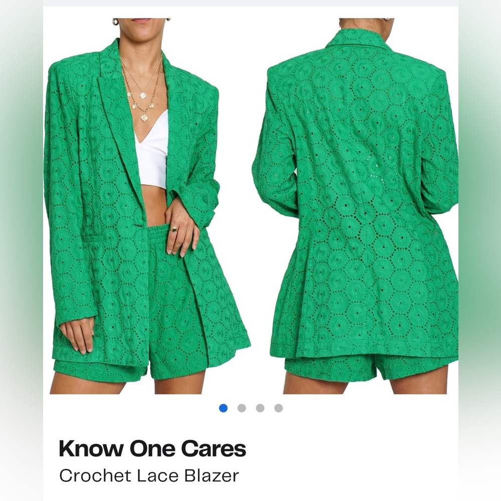 Know One Cares green blazer
